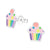 Rainbow Cupcake Stud Earrings in SS