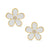 Flower CZ Stud Earrings- White