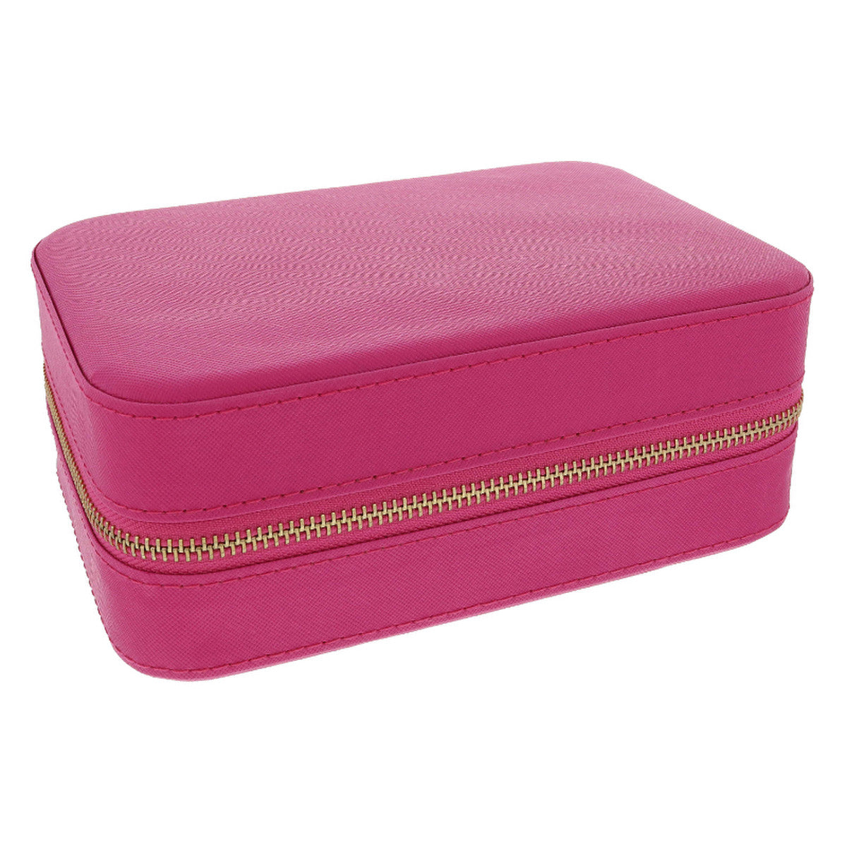 Hot Pink Jewelry Case, Saffiano Leather