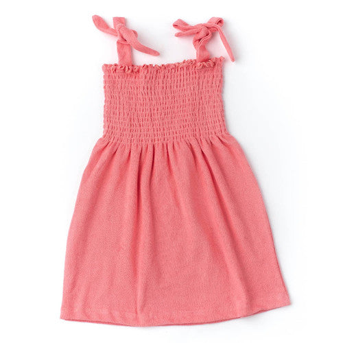 SG05B-PNK Smkd Terry Dress - Pink