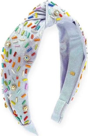 Shimmer jewel sprinkle knot headband