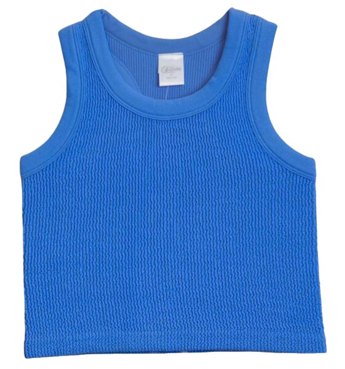 Smocked Tank Top Cool Blue-