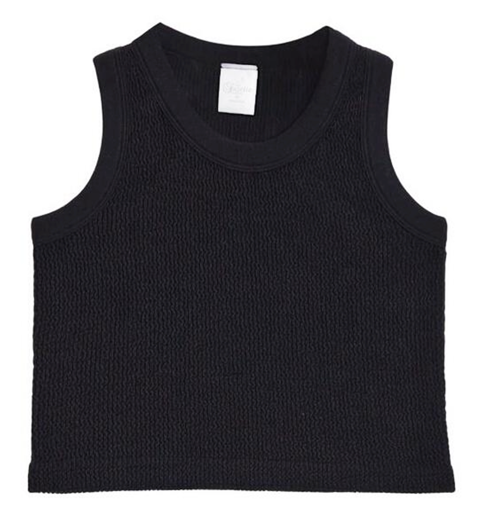 Smocked Tank Top Black