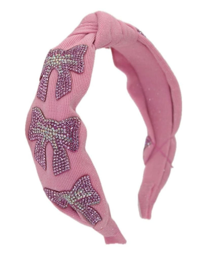 crystallized bow on knot headband