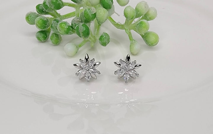 CZ Double Star Post Earrings: GOLD - ST65