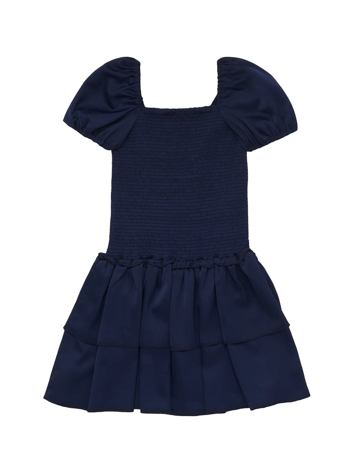 Navy Lexi Cap Sleeve Smocked Dress