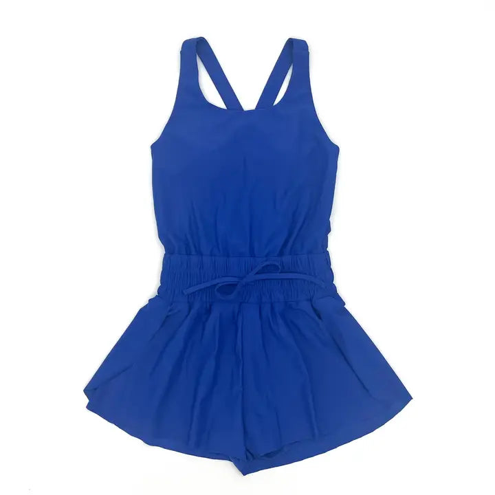 Royal Blue Athletic Butterfly Romper