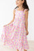 Summer Watercolor Floral Ruffle Maxi Dress