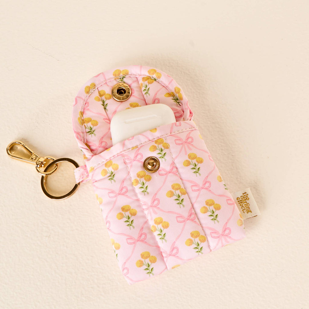 Puffy Earbud Case Keychain-Marigold Lane Pink