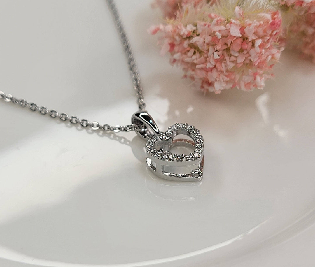 CZ Small Heart Necklace: Gold - ST44