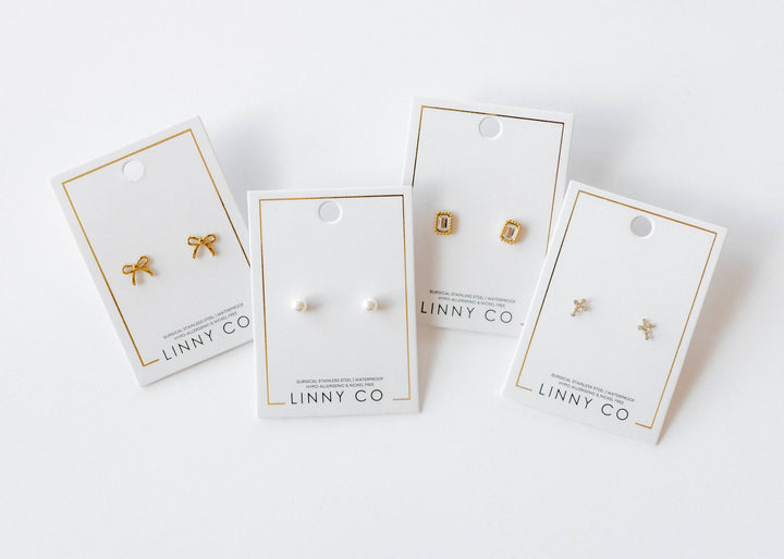 Screwback Stud Earrings - Sadie - Gold