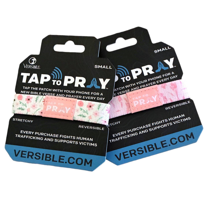 Tap To Pray® Wristband – Meadows - White: Small