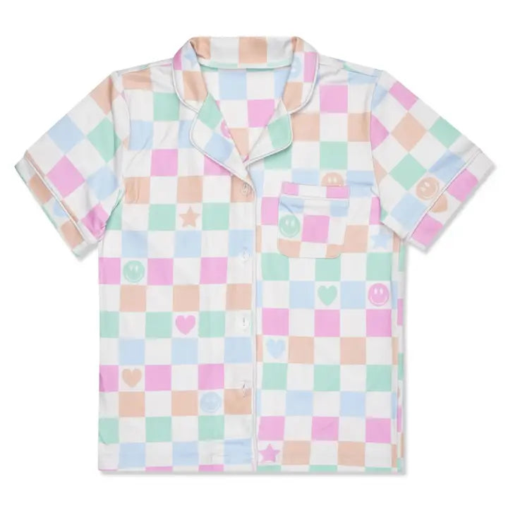 Smiley Check Shorts Lounge Set