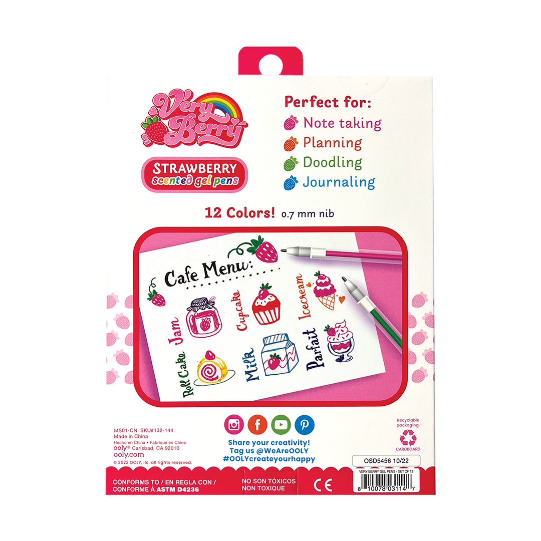 Very Berry Strawberry Scented Gel Pens
