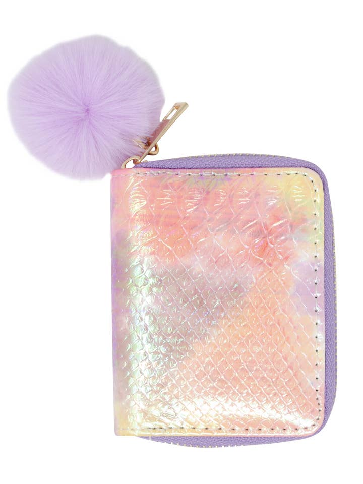 Shiny Tie Dye Mermaid Scale Wallet Purple