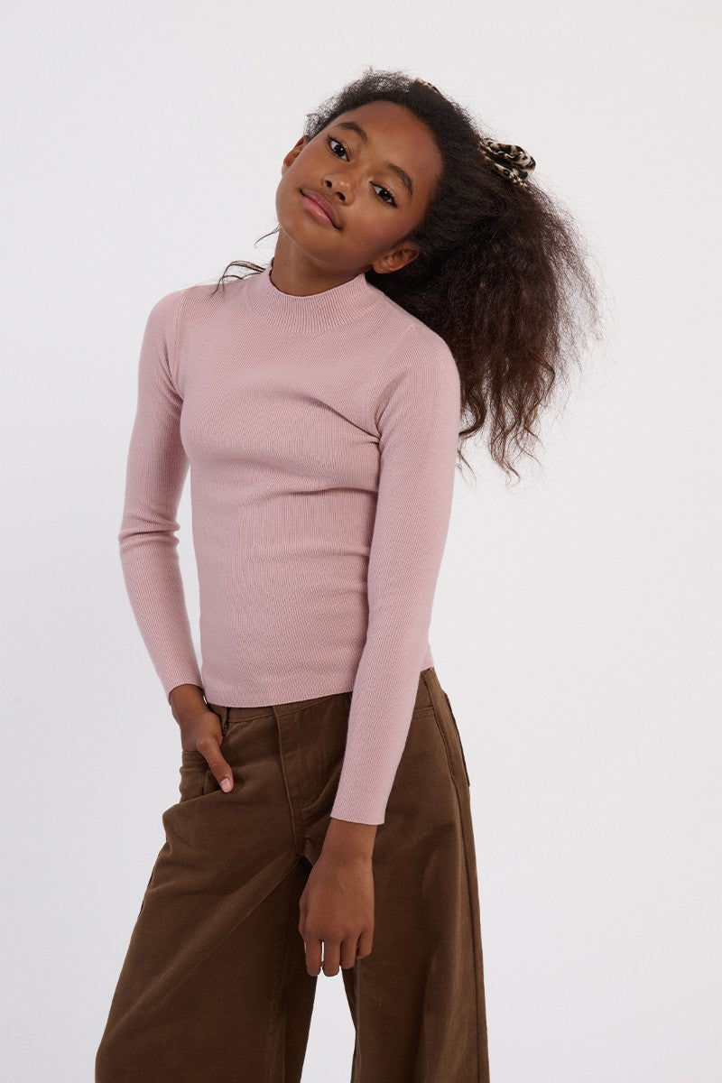 Girls Knitted Turtle Neck Sweater