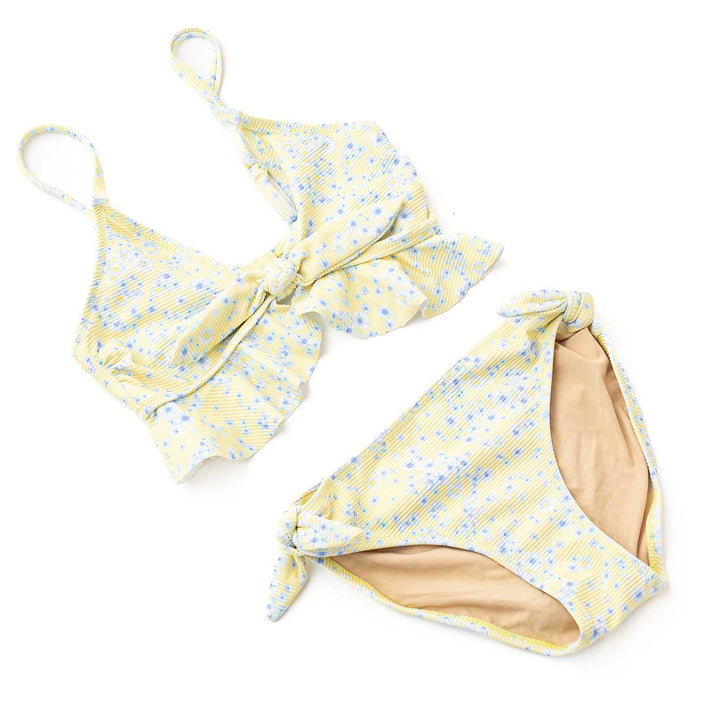 Butter Blooms Ribbed Ruffle Two Piece