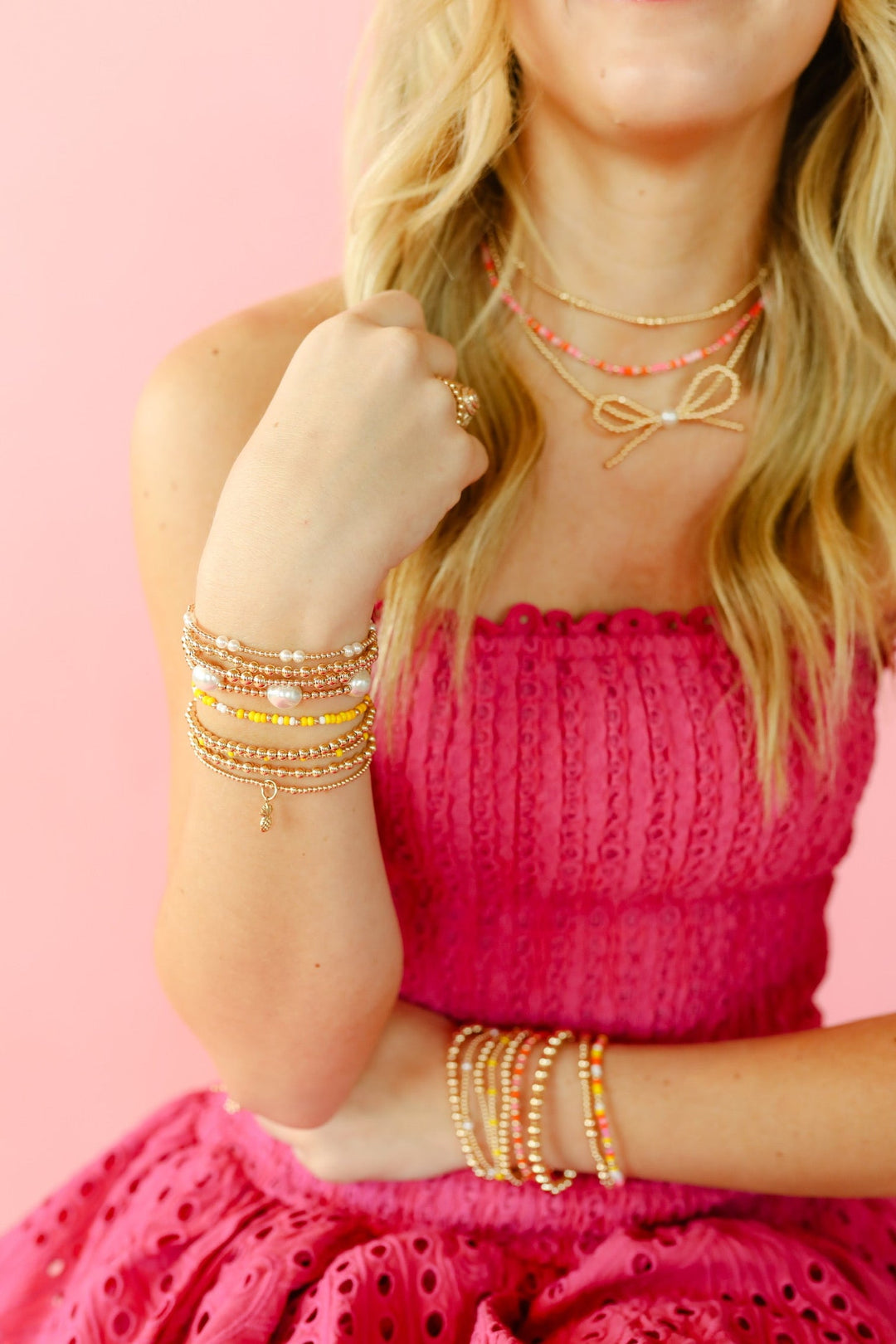 Yellow and White Sprinkle Bracelet