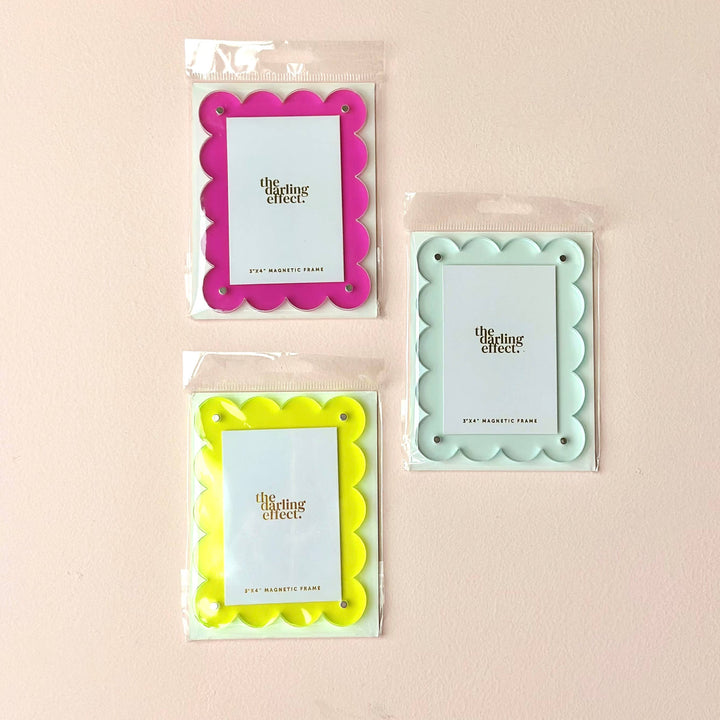 Mini Acrylic Picture Frame Magnet - Hot Pink