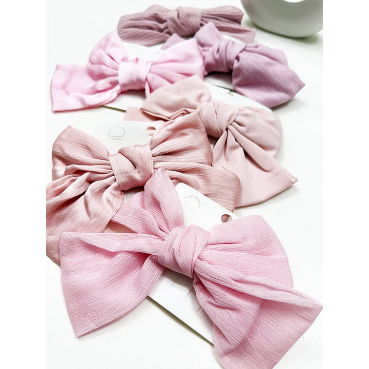Pink Shade Double Layer Bow Hair Clips