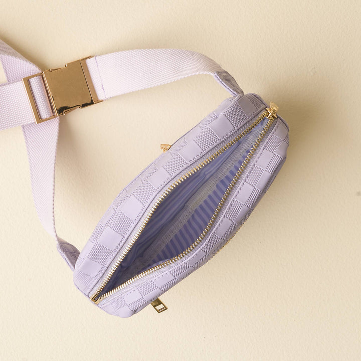 Urban Check Belt Bag-Periwinkle