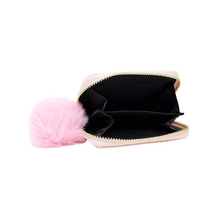 Tweed Solid Wallet: Pink