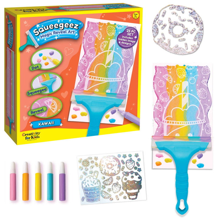 Squeegeez Magic Reveal Art Kawaii Paint Set For Kids