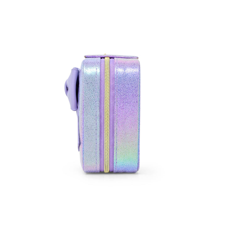Shiny Jumbo Bow Jewelry Box: Purple