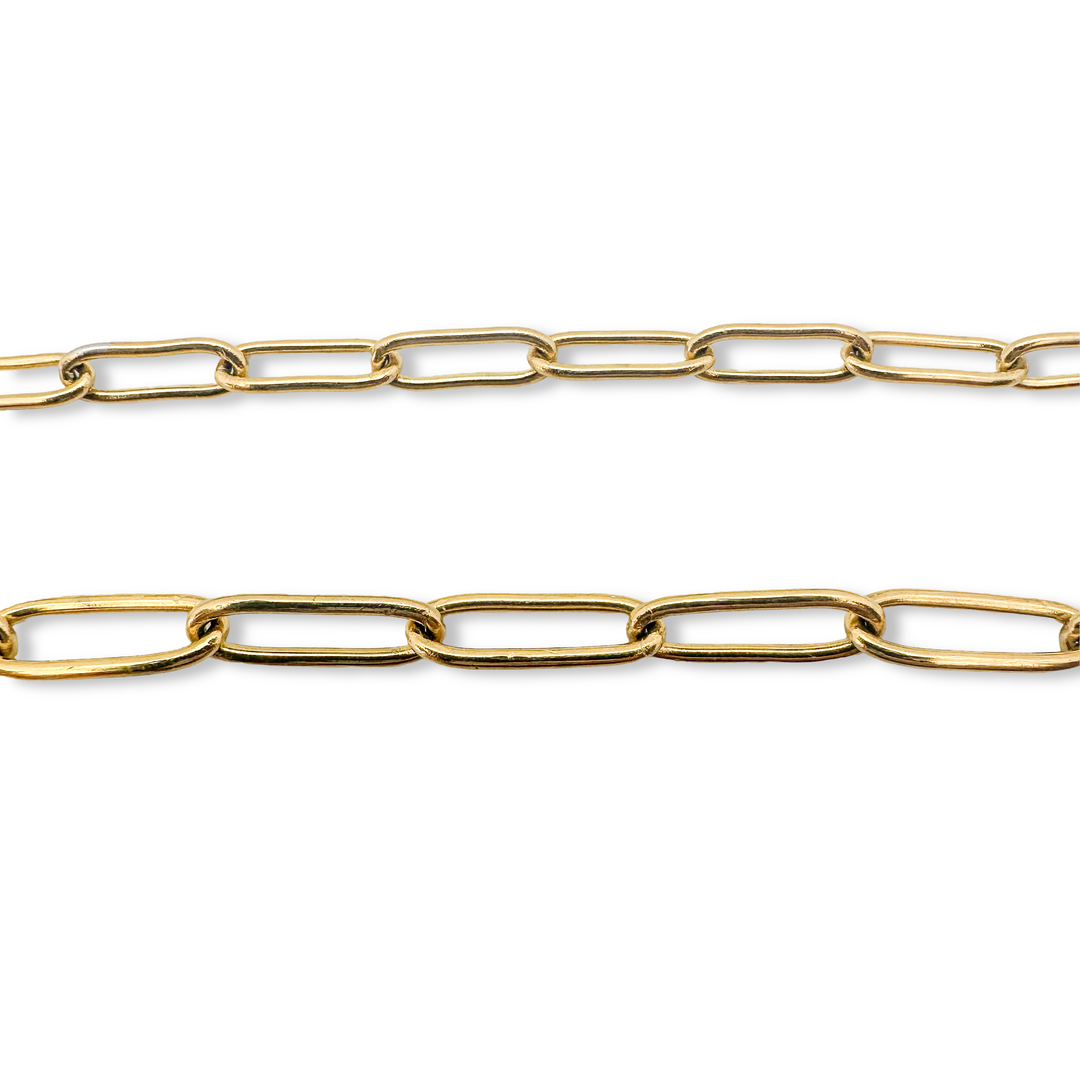 Paperclip Classic Gold Necklace Chain: Thick