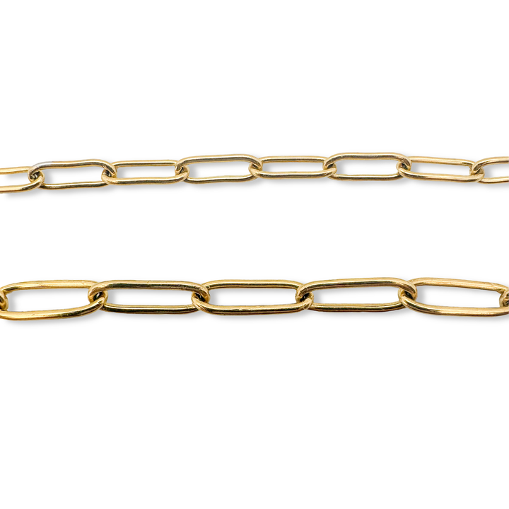 Paperclip Classic Gold Necklace Chain: Thick