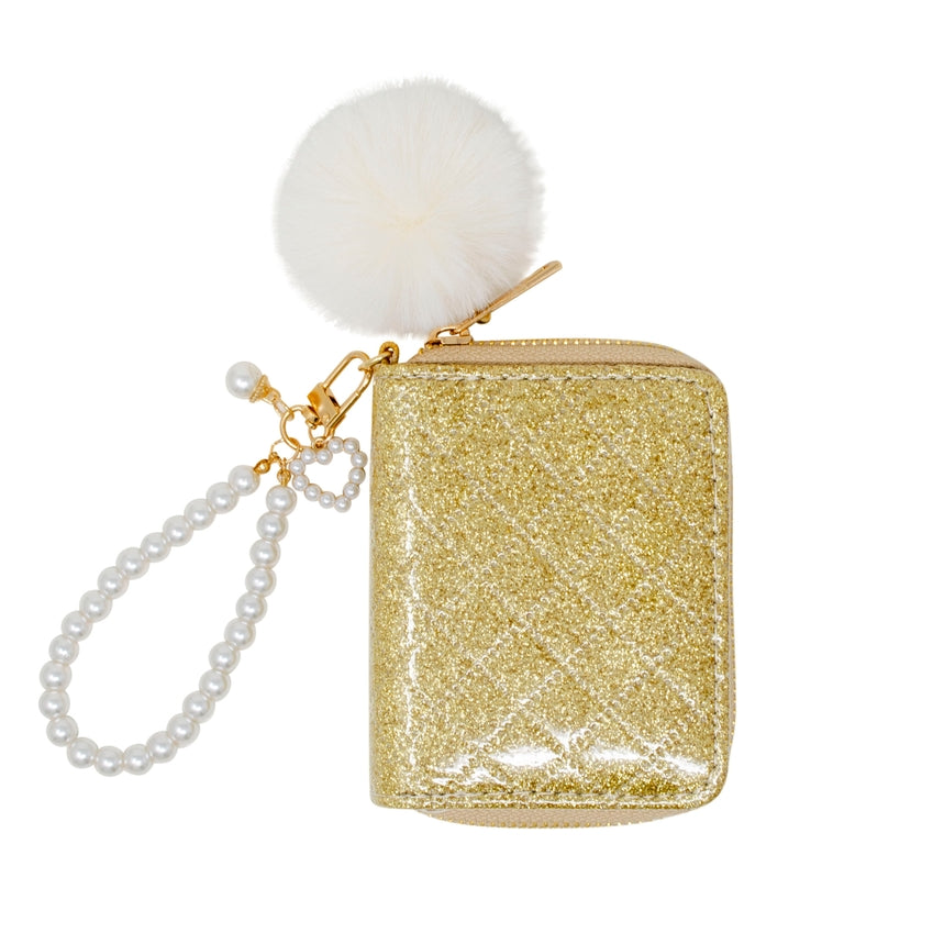 Sparkle Pearl Strap Wallet (gold)