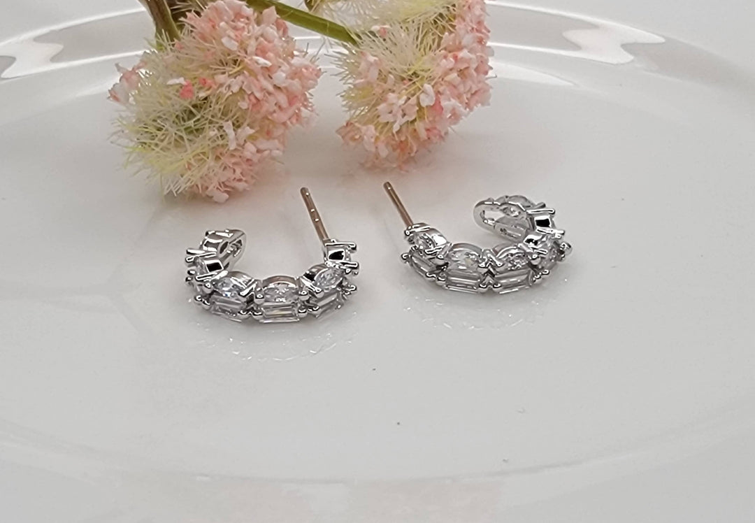 Double Layered Cz Hoop: GOLD - JY51