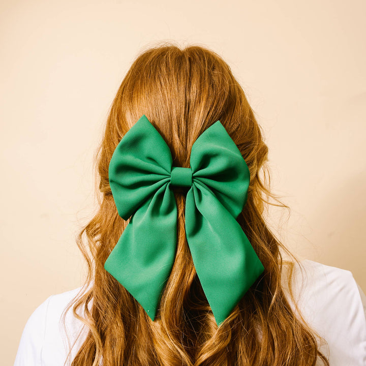 Classic Hair Bow-Green