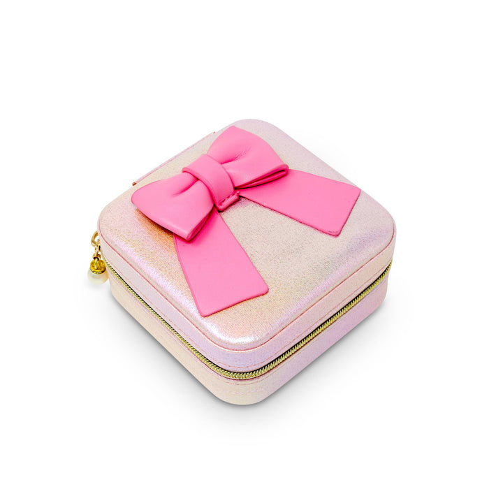 Shiny Jumbo Bow Jewelry Box: Hot Pink