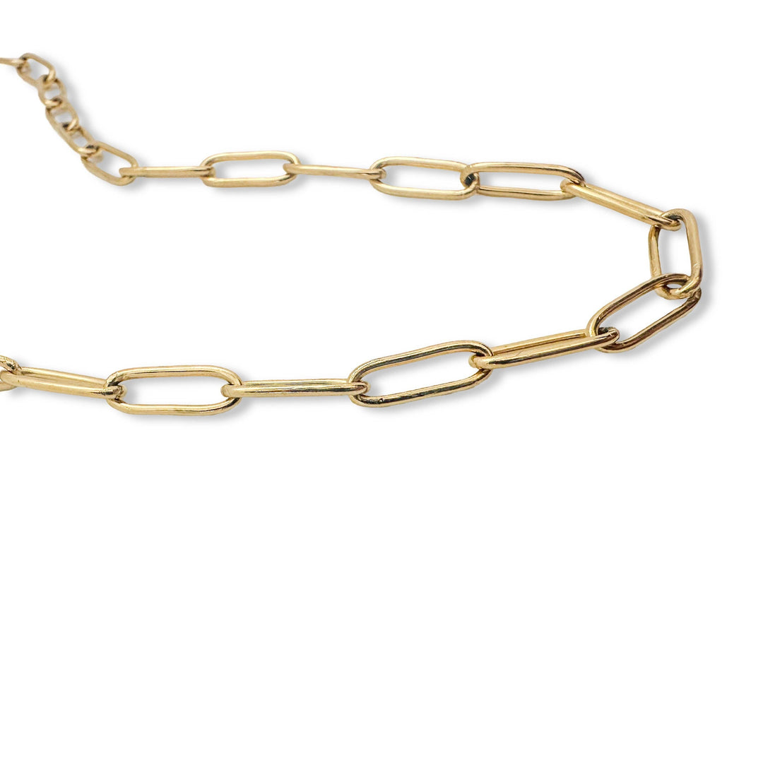 Thick Paperclip Classic Gold Bracelet Chain