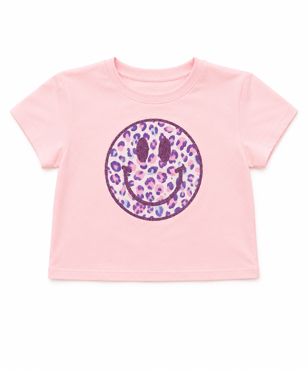 Glitter Leopard Love Smiley Pink Boxy