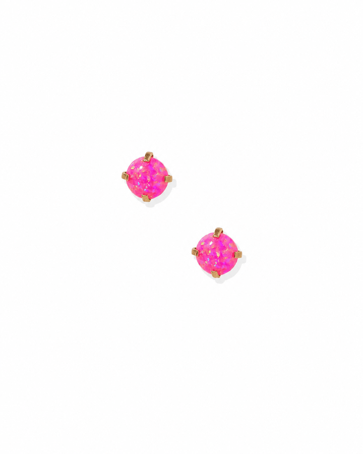 Screwback Stud Earrings - Venus Opal Neon Pink