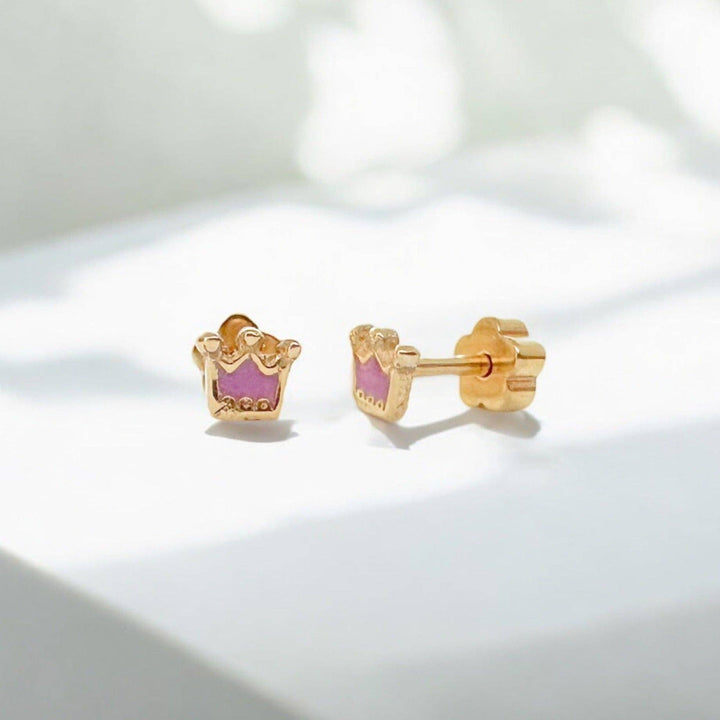 Princess Crowns Tiny Stud Kids Earrings