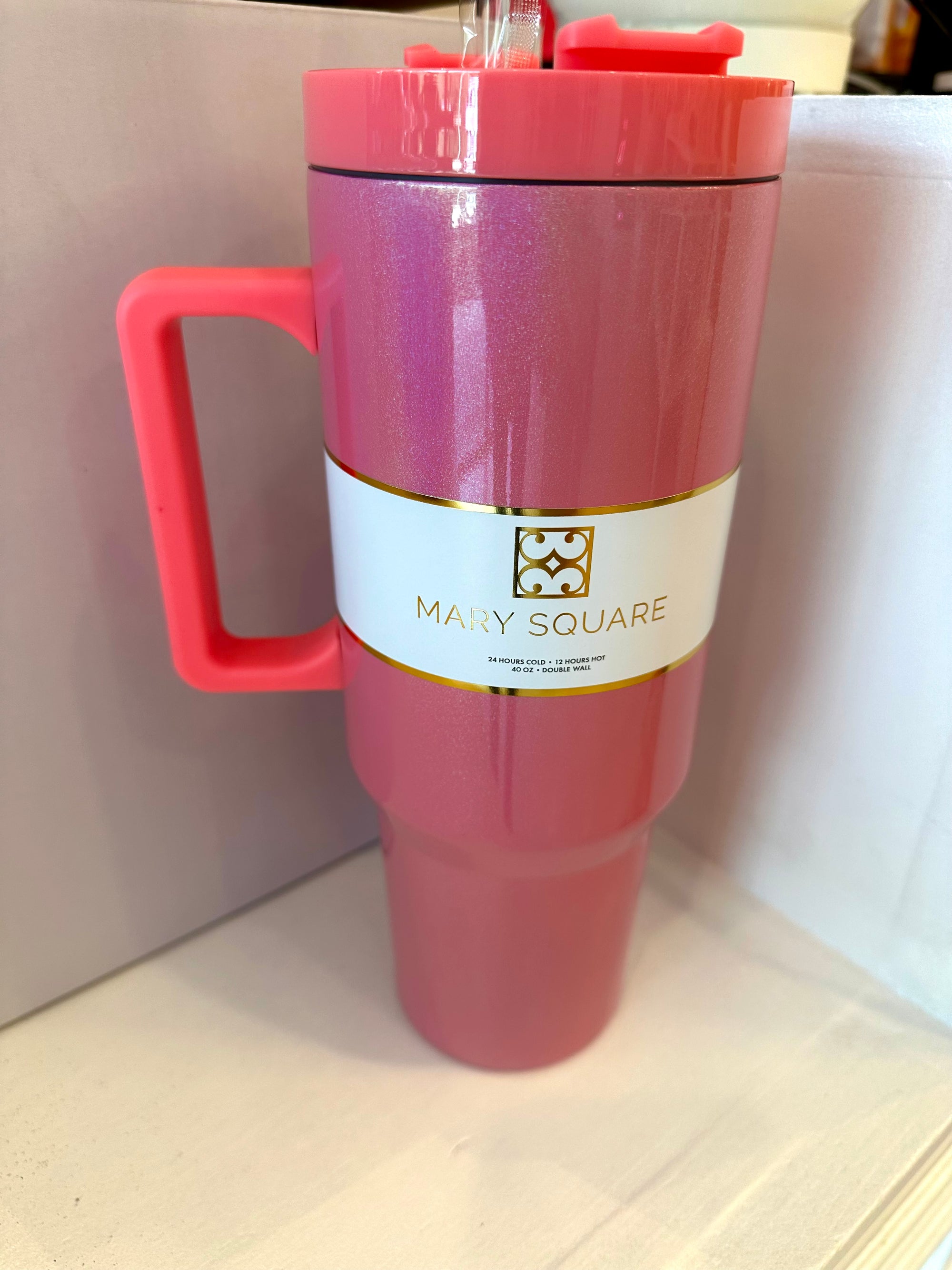 To-Go Handle Tumbler - Pearlized Pink 40oz