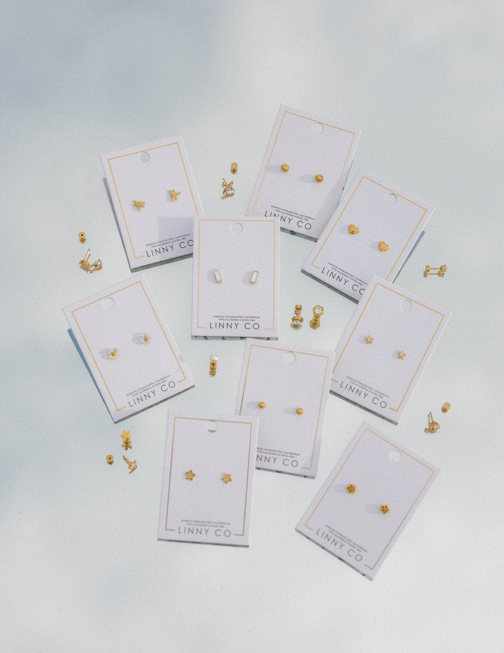 Screwback Stud Earrings - Lennon Star Gold