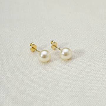 18k Gold Filled 6 mm Classic Pearl Stud