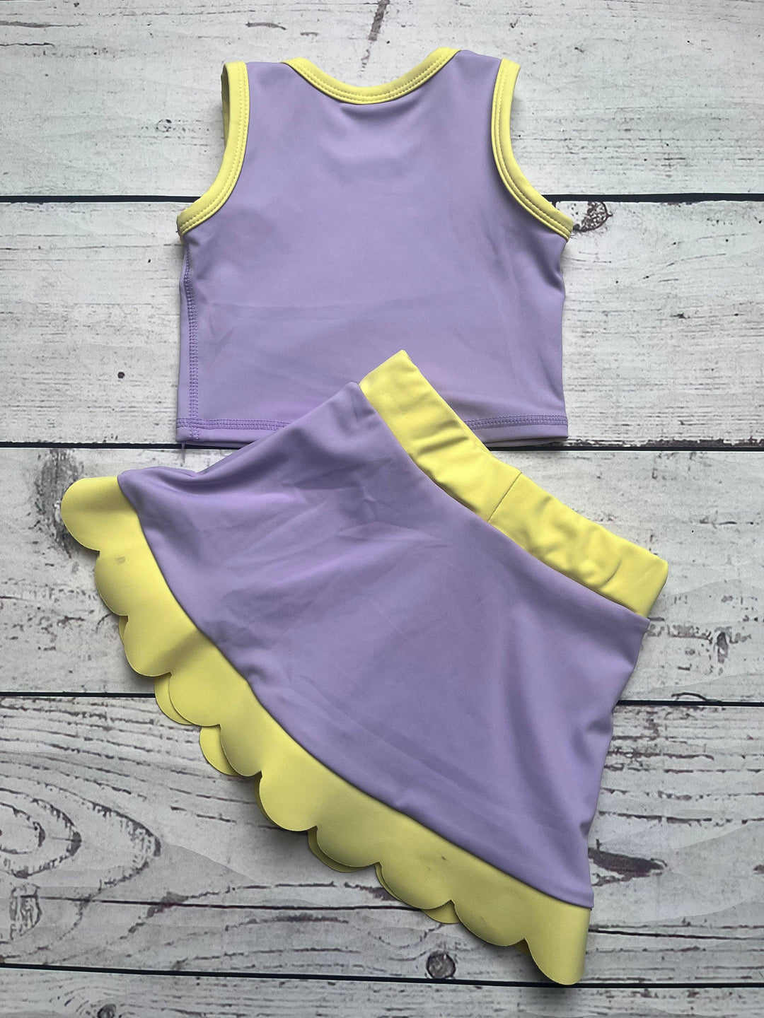 Kids Girls Lavender Active Scallop Set: 4T