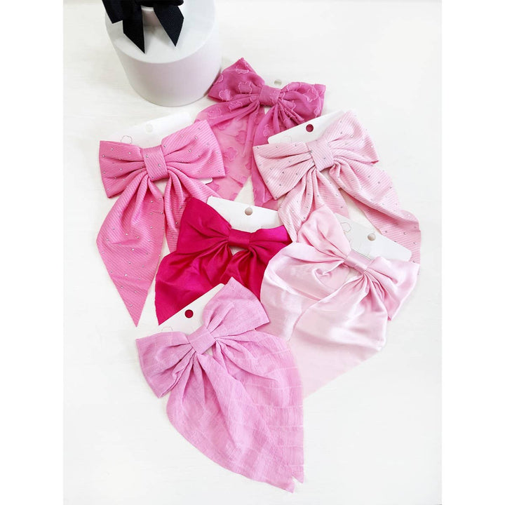 Pink Bow Hair Clips
