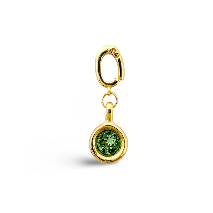 Birthstone Classic Gold Charms: October - Pink Tourmaline