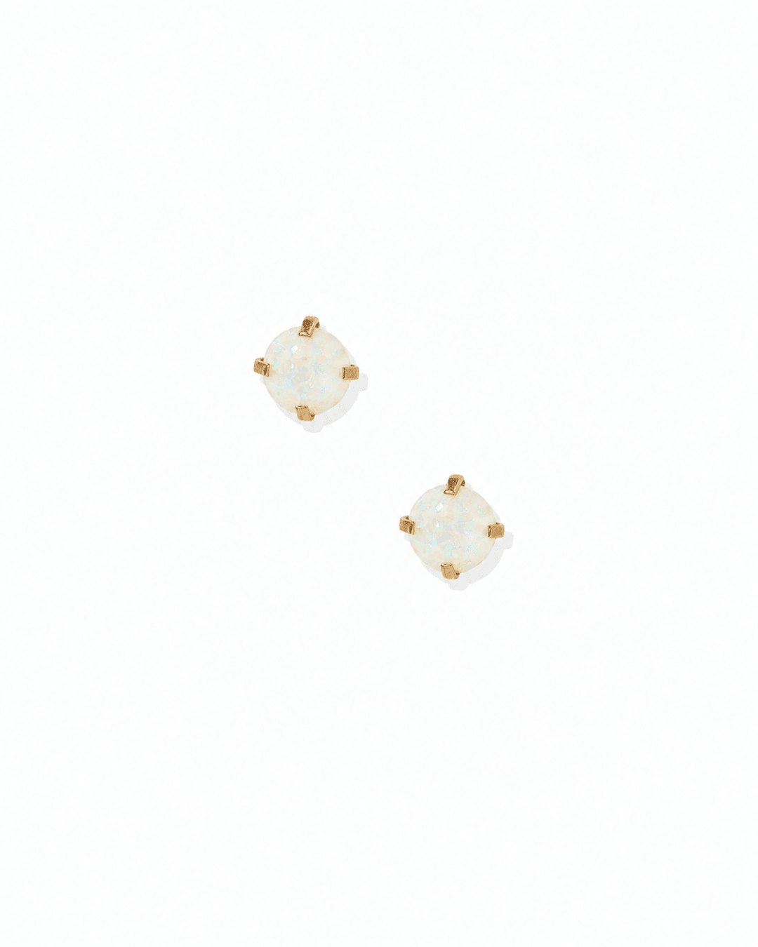 Screwback Stud Earrings - Venus Opal White