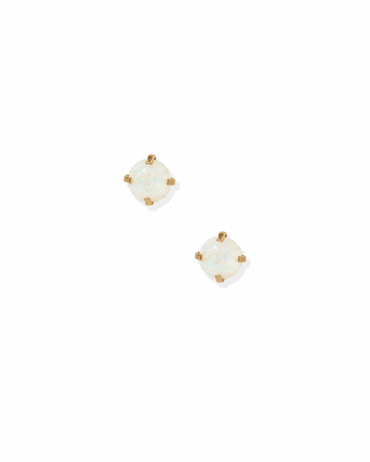 Screwback Stud Earrings - Venus Opal White