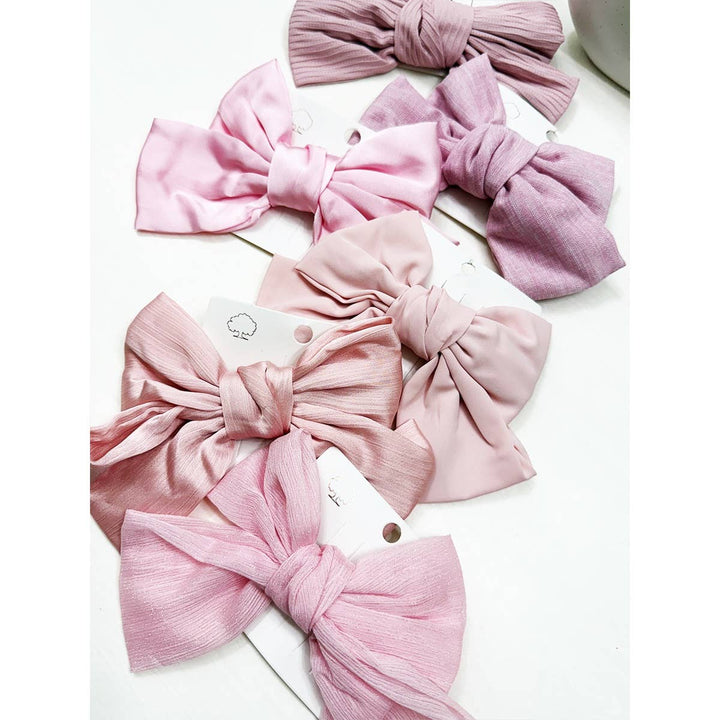 Pink Shade Double Layer Bow Hair Clips