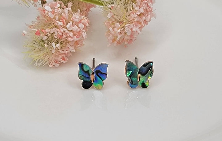 Mini Butterfly Stud Earrings: MOTHER OF PEARL - MK3
