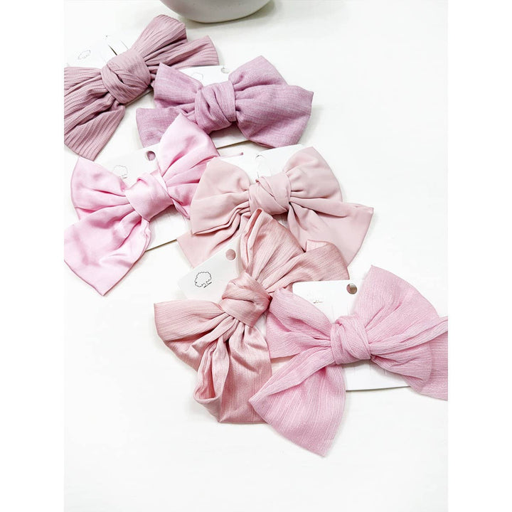 Pink Shade Double Layer Bow Hair Clips
