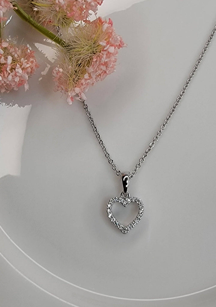 CZ Small Heart Necklace: Gold - ST44